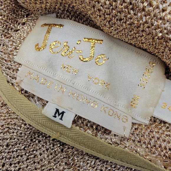 Vintage Jeri Jo New York Gold Metal thread Knit Top Long Maxi Skirt Hong Kong M - Picture 12 of 14